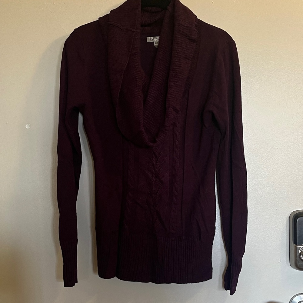 Women's Purple Cowl Neck Sweater